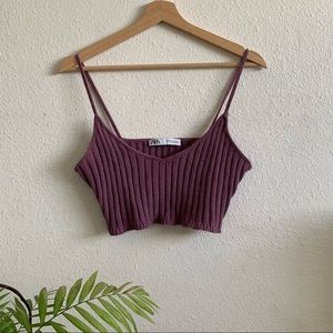 Zara ribbed knit top